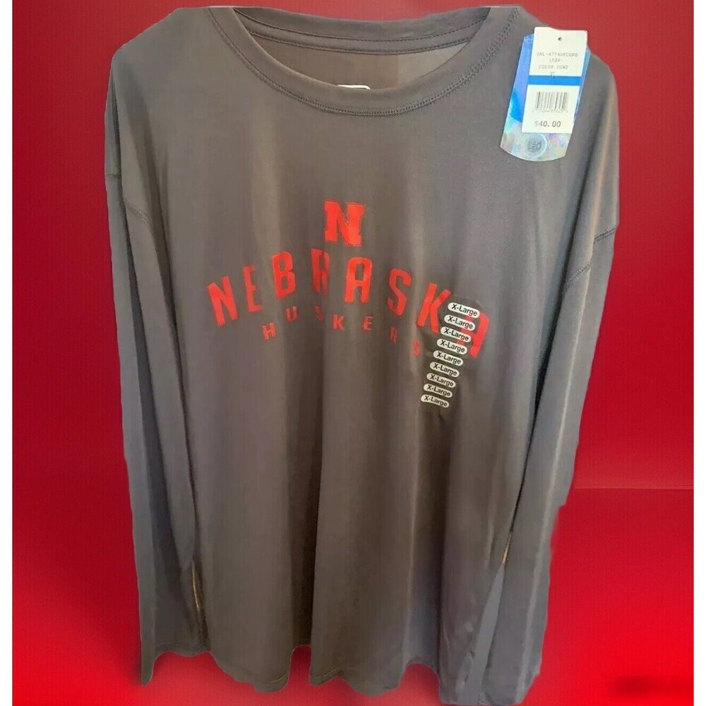 CORNHUSKERS NEW Long Sleeve T-Shirt Football Polyester